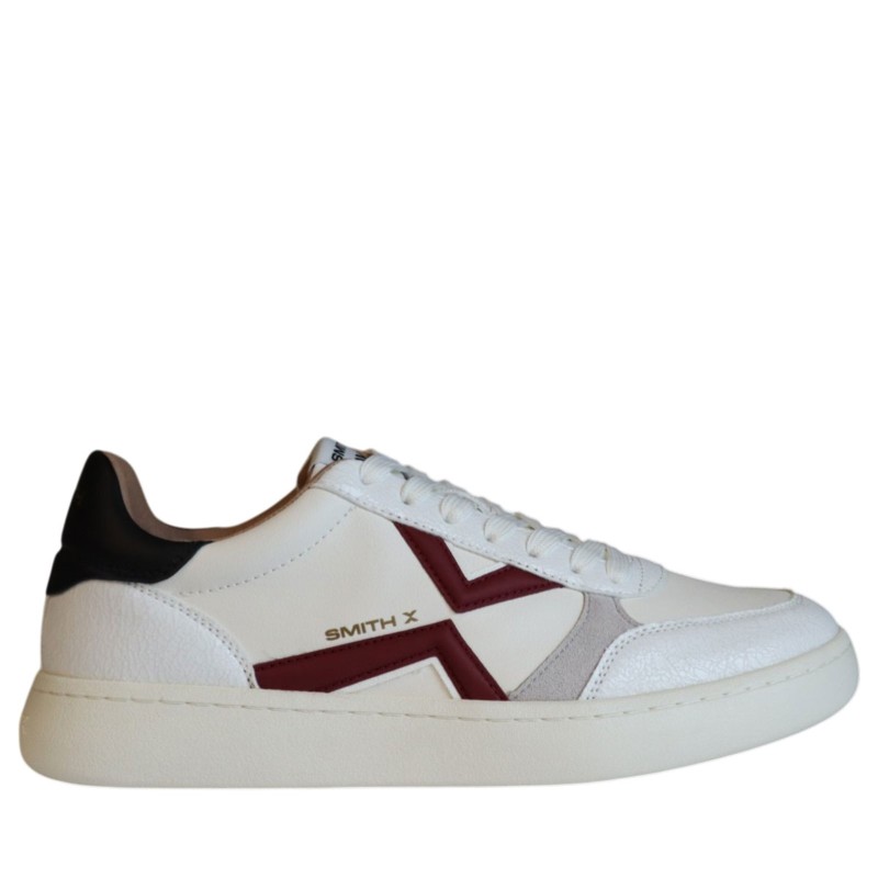 Sneakers scarpe Donna Marca SMITH X Art.OCM9607RWB Colore Bianco Nero Rosso