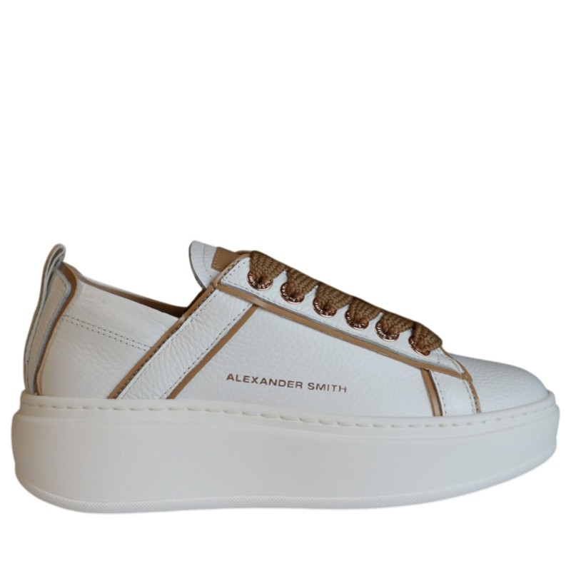 Sneakers scarpe Donna Marca ALEXANDER SMITH Art.WHW0194WLN Colore Bianco Marrone