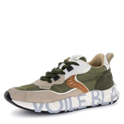 Sneakers scarpe Uomo Marca VOILE BLANCHE Art. CLUB01.C Colore Beige Verde