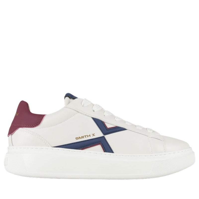 Sneakers scarpe Uomo Marca ALEXANDER SMITH X Art.CGM9701WBW Colore Bianco Blu Bordeaux