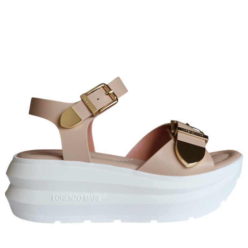 Sandali scarpe Donna Marca LORENZO MARI Art.ZOE 01 A Colore Nude