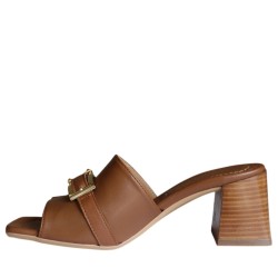 Ciabatta scarpe Donna Marca LORENZO MARI Art.FRESIA 14 B Colore Cuoio