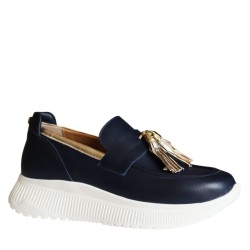 Mocassini scarpe Donna Marca LORENZO MARI Art.AMBER 09 B Colore Blu