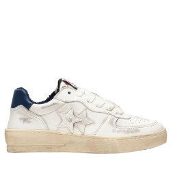Scarpe Sneaker 2star padel in pelle bianca con effetto "USED".