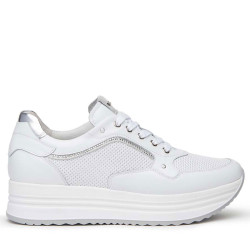 Scarpe Sneaker Nero Giardini da Uomo realizzati in italia con materiali di qualità colore Bianco, Platform.