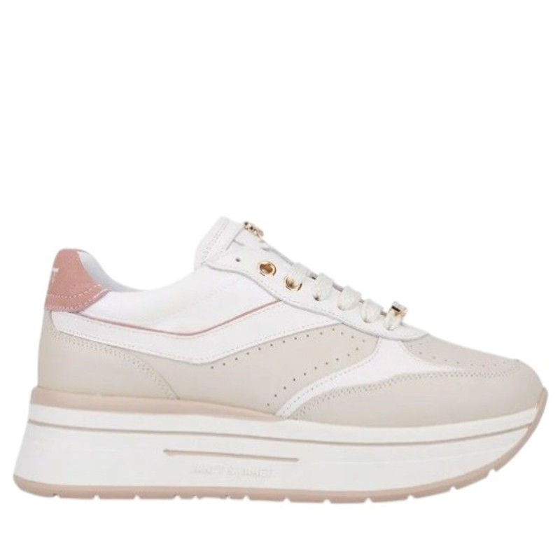 Sneakers Da Donna Marca JANET&JANET Modello J020 Colore Bianco Beige Rosa