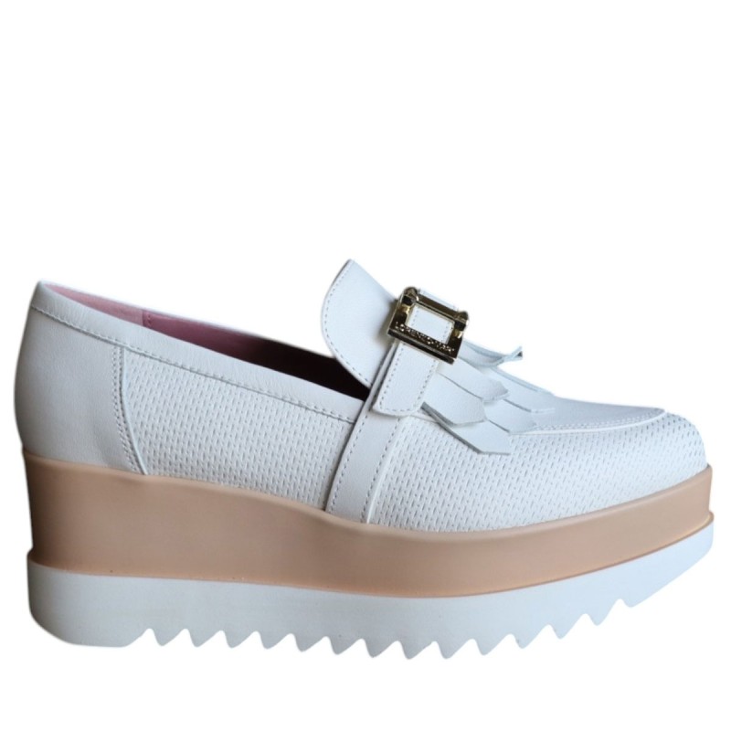 Mocassini da Donna Marca LORENZO MARI Art. PATTY03 Colore Bianco