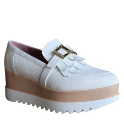 Mocassini da Donna Marca LORENZO MARI Art. PATTY03 Colore Bianco