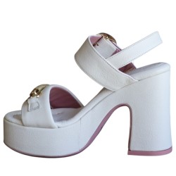 Sandali da Donna Marca LORENZO MARI Art. PEONIA06 Colore Latte
