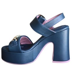 Sandali da Donna Marca LORENZO MARI Art. PEONIA06 Colore Blu