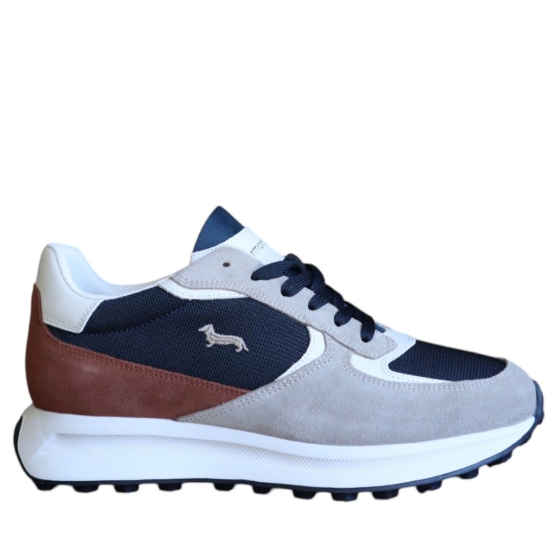Sneakers Da Uomo Marca Harmont&blaine Colore Beige/blu Cod: EFM251.071.6190