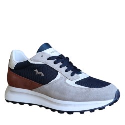 Sneakers Da Uomo Marca Harmont&blaine Colore Beige/blu Cod: EFM251.071.6190