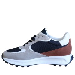 Sneakers Da Uomo Marca Harmont&blaine Colore Beige/blu Cod: EFM251.071.6190
