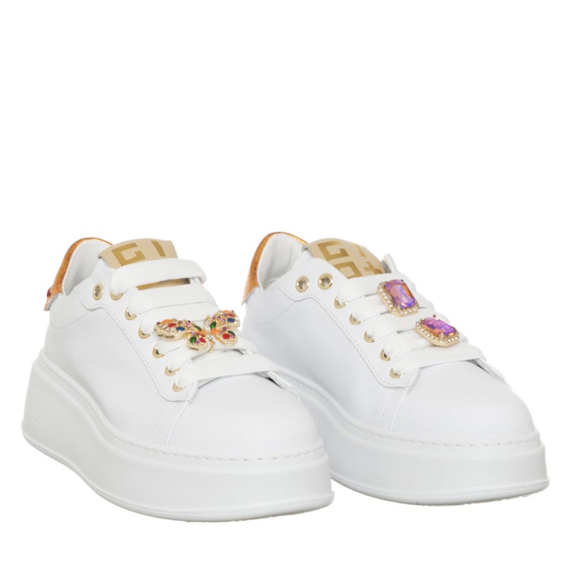 Sneakers da Donna Marca GIO+ Art. PIA316A Colore Bianco Arancio