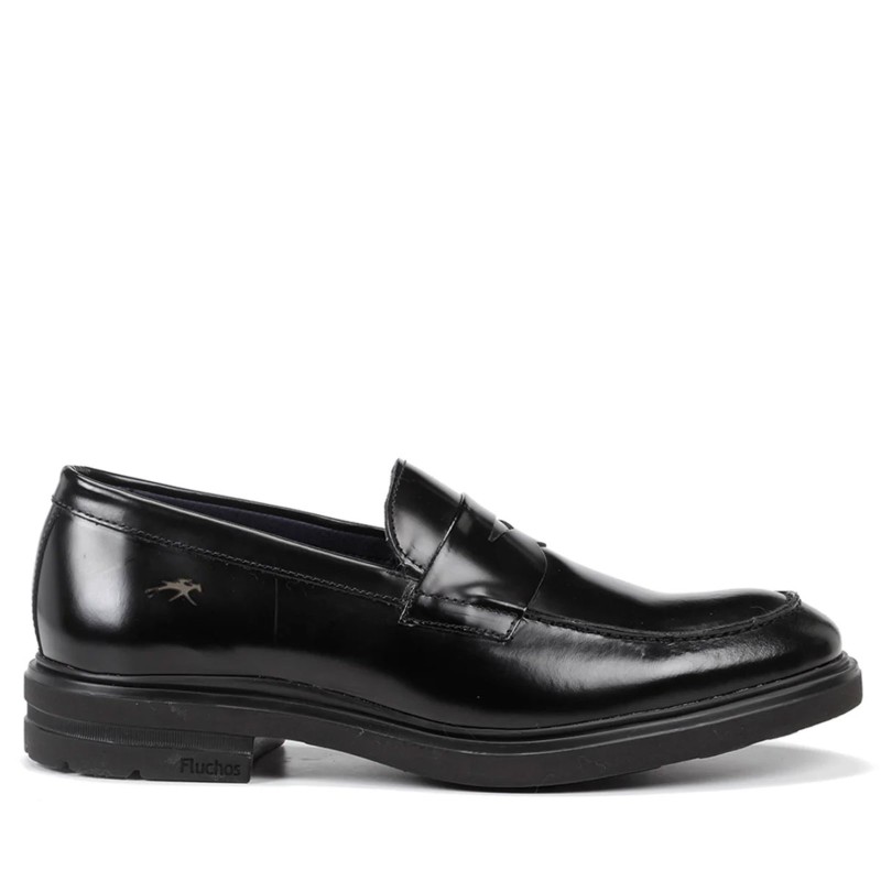 Mocassino Scarpe Uomo Marca FLUCHOS Art F0633 A Colore Nero