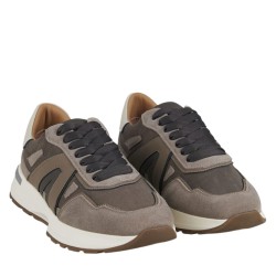 Sneakers scarpe Uomo Marca ALEXANDER SMITH Art 3253 Colore Taupe e Blu Camel