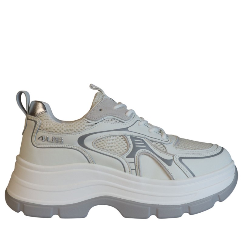 Sneakers Scarpe Donna Marca 4US Art.4BV151 Colore BIANCO