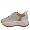 Sneakers Scarpe Donna Marca 4US Art.4BV156 D Colore Beige Marrone