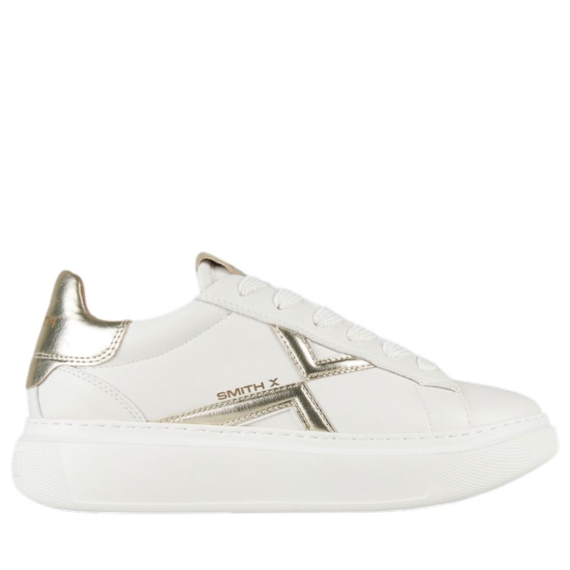 Sneakers scarpe Donna Marca SMITH X Art.CGW9753WGD Colore Bianco Oro