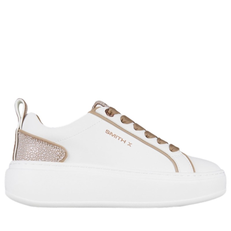 Sneakers scarpe Donna Marca SMITH X Art.HSW6534WCM Colore Bianco Cuoio