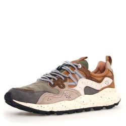 Sneakers scarpe Uomo Marca FLOWER MOUNTAIN Art.YAMANO3 B Colore Marrone Verde Grigio