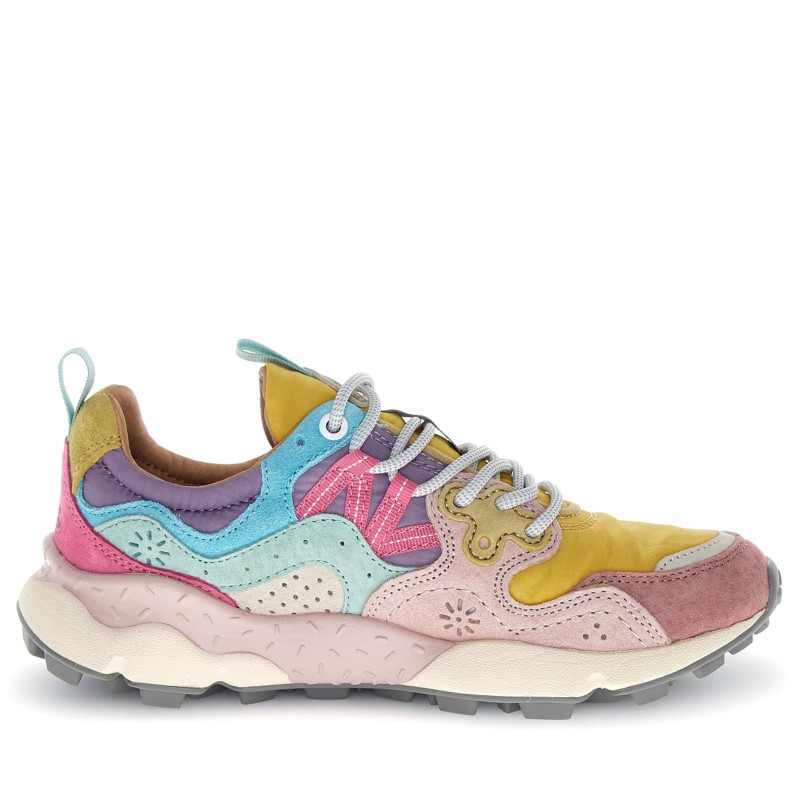 Sneakers scarpe Donna Marca FLOWER MOUNTAIN Art.YAMANO3 H Colore Rosa Viola Senape