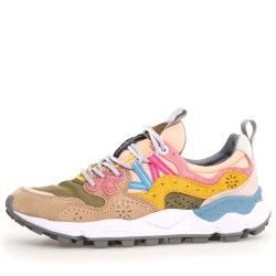 Sneakers scarpe Donna Marca FLOWER MOUNTAIN Art.YAMANO3 L Colore Beige Verde Rosa