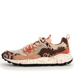 Sneakers scarpe Donna Marca FLOWER MOUNTAIN Art. YAMANO3 R Colore Beige Marrone Maculato