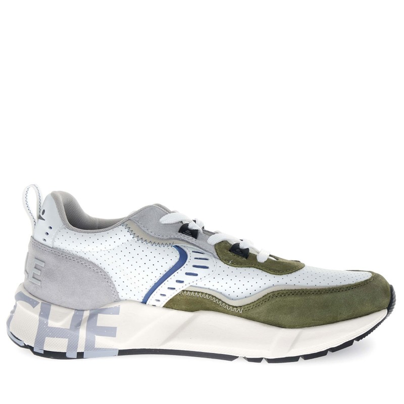 Sneakers scarpe Uomo Marca VOILE BLANCHE Art.CLUB01.E Colore Verde Bianco Grigio