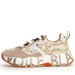 Sneakers scarpe Donna Marca VOILE BLANCHE Art.CLUB105.D Colore Beige Platino