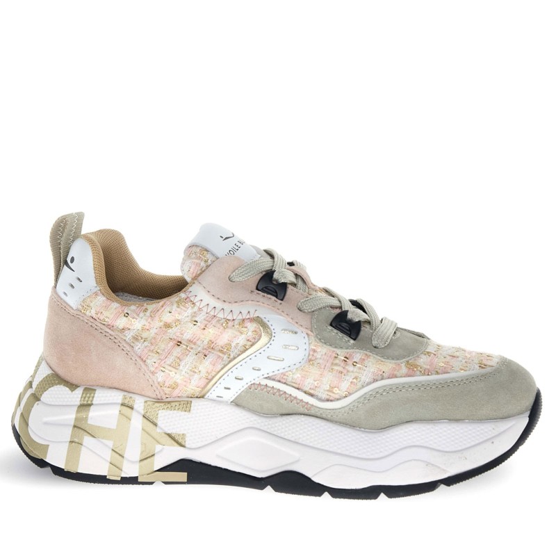 Sneakers scarpe Donna Marca VOILE BLANCHE Art.CLUB105.E Colore Beige Rosa