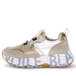 Sneakers scarpe Donna Marca VOILE BLANCHE Art.CLUB105.H Colore Beige Platino