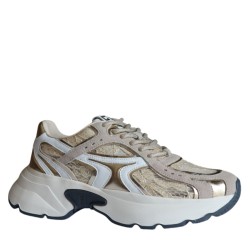 Sneakers scarpe Donna Marca GIO+ Art.DALIA14 Colore Beige Bianco Oro