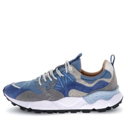 Sneakers scarpe Uomo Marca FLOWER MOUNTAIN Art.YAMANO3 A Colore Blu Azzurro Grigio
